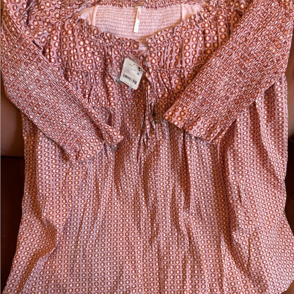 Free People Pink Babydoll Mini Dress with Puff Sleeves - Picture 5 of 5